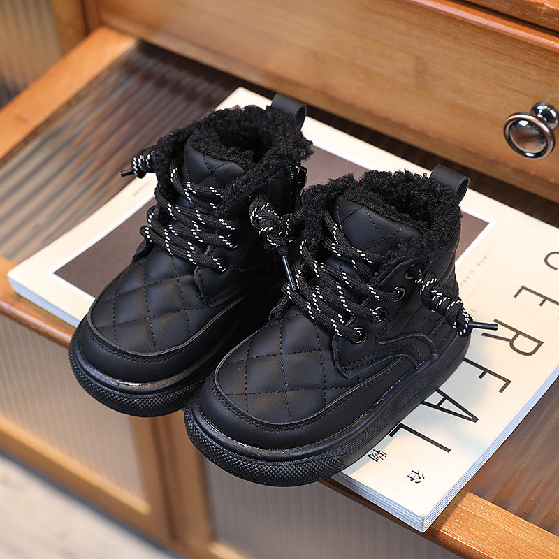 Noutăți Cizme de zăpadă cu zăbrele de iarnă pentru copii Cusături unice Toamna Băieți Fete Cizme scurte Pantofi moale cu platformă Copii G07121