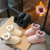2023 m. vaikiški sniego batai žiemai, šilti pliušiniai neslystantys kūdikių batai, patogus princesės languotas aksominis medvilninis batas mergaitei G10072