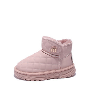 2023 Παιδικές μπότες χιονιού Χειμερινές ζεστές βελούδινες αντιολισθητικές μπότες για κοριτσάκι Flat Comfort Princess καρό βελούδινο βαμβακερό παπούτσι για κορίτσι G10072