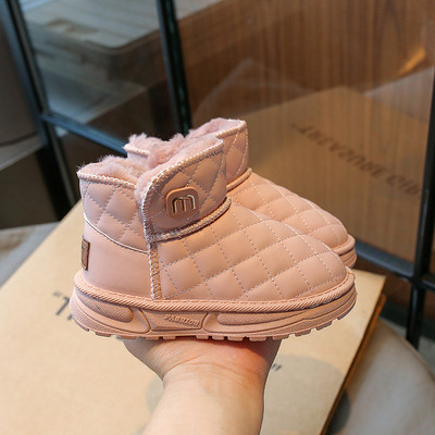 2023 m. vaikiški sniego batai žiemai, šilti pliušiniai neslystantys kūdikių batai, patogus princesės languotas aksominis medvilninis batas mergaitei G10072