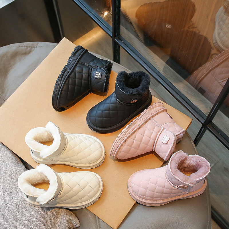 2023 m. vaikiški sniego batai žiemai, šilti pliušiniai neslystantys kūdikių batai, patogus princesės languotas aksominis medvilninis batas mergaitei G10072
