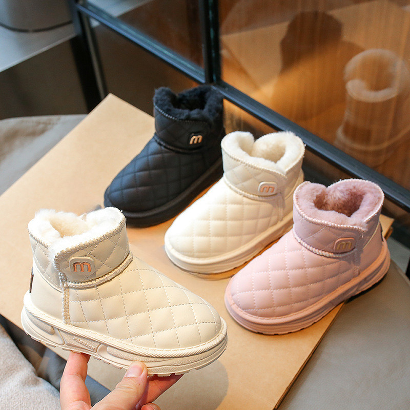 2023 m. vaikiški sniego batai žiemai, šilti pliušiniai neslystantys kūdikių batai, patogus princesės languotas aksominis medvilninis batas mergaitei G10072