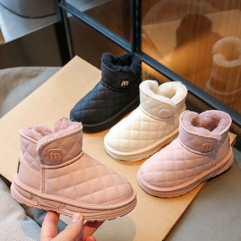 2023 m. vaikiški sniego batai žiemai, šilti pliušiniai neslystantys kūdikių batai, patogus princesės languotas aksominis medvilninis batas mergaitei G10072