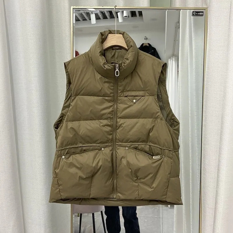 Ženski kaput od pamučnog prsluka Jesen Zima Modni prsluk bez rukava Ženske parke s podstavljenim pamukom Ženski prsluci Prsluk