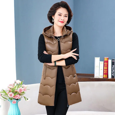 2022, toamnă iarnă, jachetă de bumbac, lungă, mijlocie, pentru femei, vestă, haină cu glugă ocazională, pardes pentru femeie, pardesiu, Chaleco Mujer 5XL