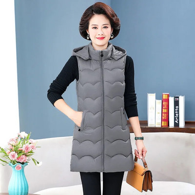2022, toamnă iarnă, jachetă de bumbac, lungă, mijlocie, pentru femei, vestă, haină cu glugă ocazională, pardes pentru femeie, pardesiu, Chaleco Mujer 5XL