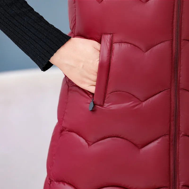 2022, toamnă iarnă, jachetă de bumbac, lungă, mijlocie, pentru femei, vestă, haină cu glugă ocazională, pardes pentru femeie, pardesiu, Chaleco Mujer 5XL