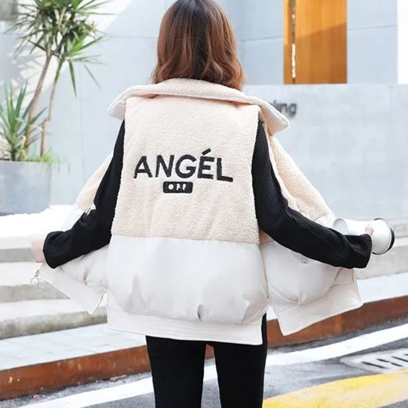 Jesenná zimná bunda pre ženy NOVÁ hrubá páperová bavlnená vesta s jahňacím vlasom, krátka bunda bez rukávov, dámska vesta