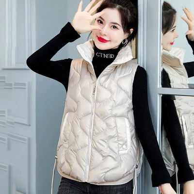 2022 m. nauja pūkinė medvilninė liemenė Moteriška striukė be rankovių paminkštinta liemenė viršutiniai drabužiai rudens žiemos liemenė, moteriška liemenė Chaleco Mujer