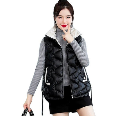 2022 m. nauja pūkinė medvilninė liemenė Moteriška striukė be rankovių paminkštinta liemenė viršutiniai drabužiai rudens žiemos liemenė, moteriška liemenė Chaleco Mujer