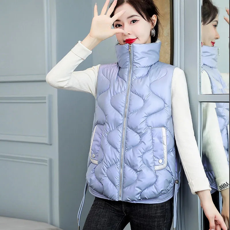 2022 m. nauja pūkinė medvilninė liemenė Moteriška striukė be rankovių paminkštinta liemenė viršutiniai drabužiai rudens žiemos liemenė, moteriška liemenė Chaleco Mujer