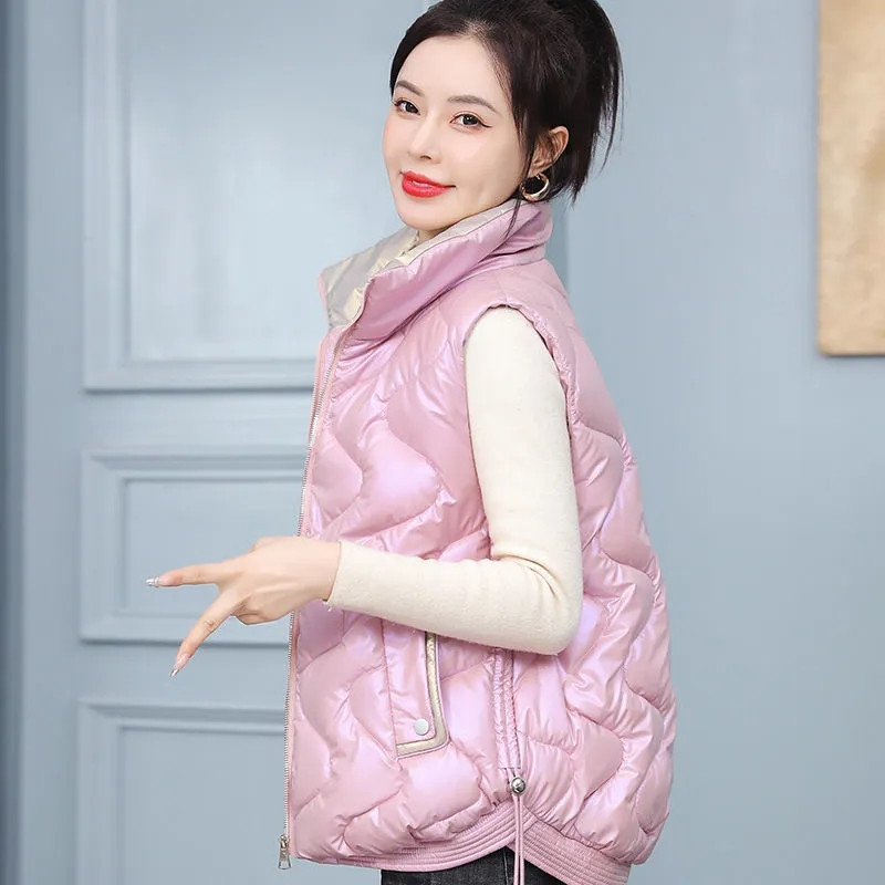 2022 m. nauja pūkinė medvilninė liemenė Moteriška striukė be rankovių paminkštinta liemenė viršutiniai drabužiai rudens žiemos liemenė, moteriška liemenė Chaleco Mujer