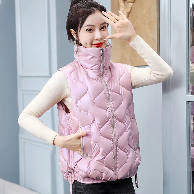 2022 m. nauja pūkinė medvilninė liemenė Moteriška striukė be rankovių paminkštinta liemenė viršutiniai drabužiai rudens žiemos liemenė, moteriška liemenė Chaleco Mujer