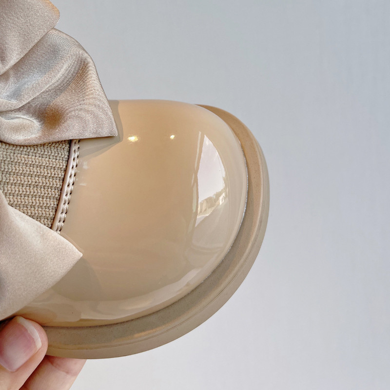 Dievčenské ponožkové čižmy z roku 2022, hrubé, s veľkým motýlikom, elegantné, roztomilé detské krátke čižmy, lakovaná koža, zimné, módne, detské topánky s prepravou, F11134