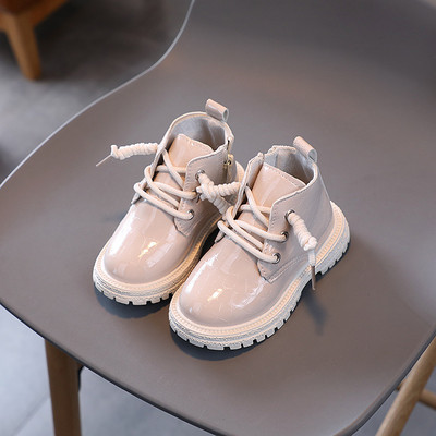 Prekės ženklo dizainerio krokodilo rašto batai mažiems mergaitėms rudens žiemai madingi kaubojų batai vaikiški sportbačiai berniukams juodi smėlio spalvos F08243