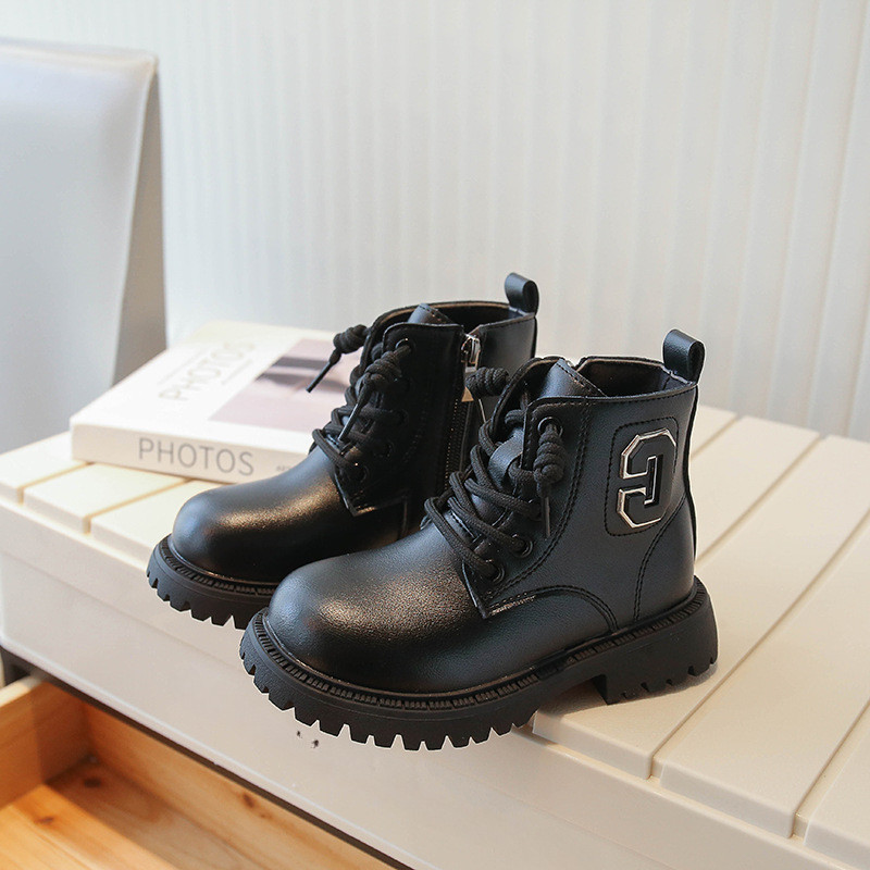 Itin patogūs vaikiški batai šoniniai užtrauktukai klasikiniai juodi smėlio spalvos lauko vaikščiojimo batai mergaitei gražūs vaikiški batai su platforma G09091