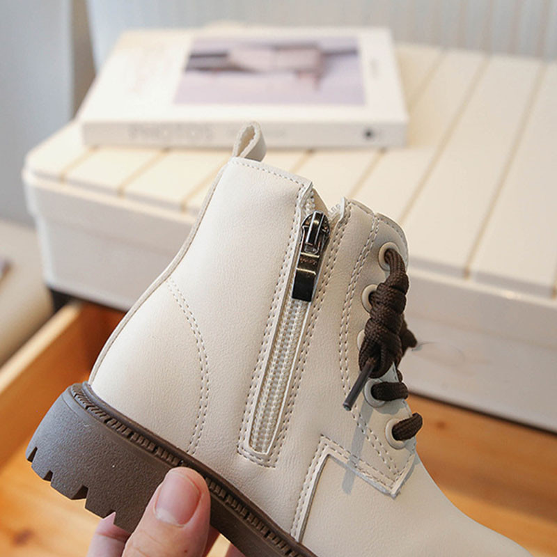 Itin patogūs vaikiški batai šoniniai užtrauktukai klasikiniai juodi smėlio spalvos lauko vaikščiojimo batai mergaitei gražūs vaikiški batai su platforma G09091