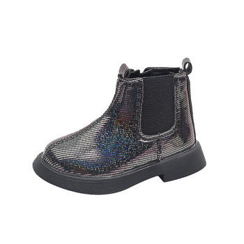 Sparkly Evening Party Party Shoes Appealing Princess Chelsea Boots for Children Glitter Lattice Short Boots με χαμηλό τακούνι G09213