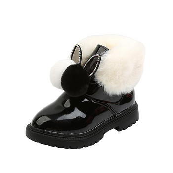 Νέα πλατφόρμα Χειμερινές παιδικές μπότες χιονιού για κορίτσια Πιο ζεστά μαύρα κόκκινο γούνινα παιδικά μποτάκια υπέροχα λαγουδάκια με βελούδο G05293