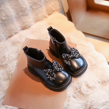 Вечни и многофункционални сладки ботуши за деца Момичета Принцеса Елегантни есенни обувки на платформа с папионка на цветя Ученически ботуши за момиче G09154