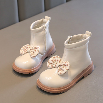 Διαχρονικές και ευέλικτες γλυκές μπότες για παιδιά κορίτσια Princess Κομψό λουλούδι παπιγιόν Πλατφόρμα Φθινοπωρινά παπούτσια Σχολικές μπότες για κορίτσια G09154