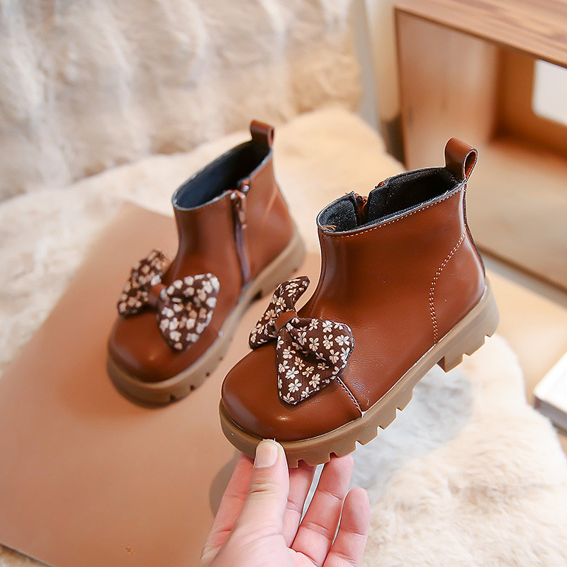Bezvremenske i svestrane slatke čizme za djecu Djevojčice Princeze Elegantne cvjetne leptir kravate Jesenske cipele s platformom Školske čizme za djevojčice G09154