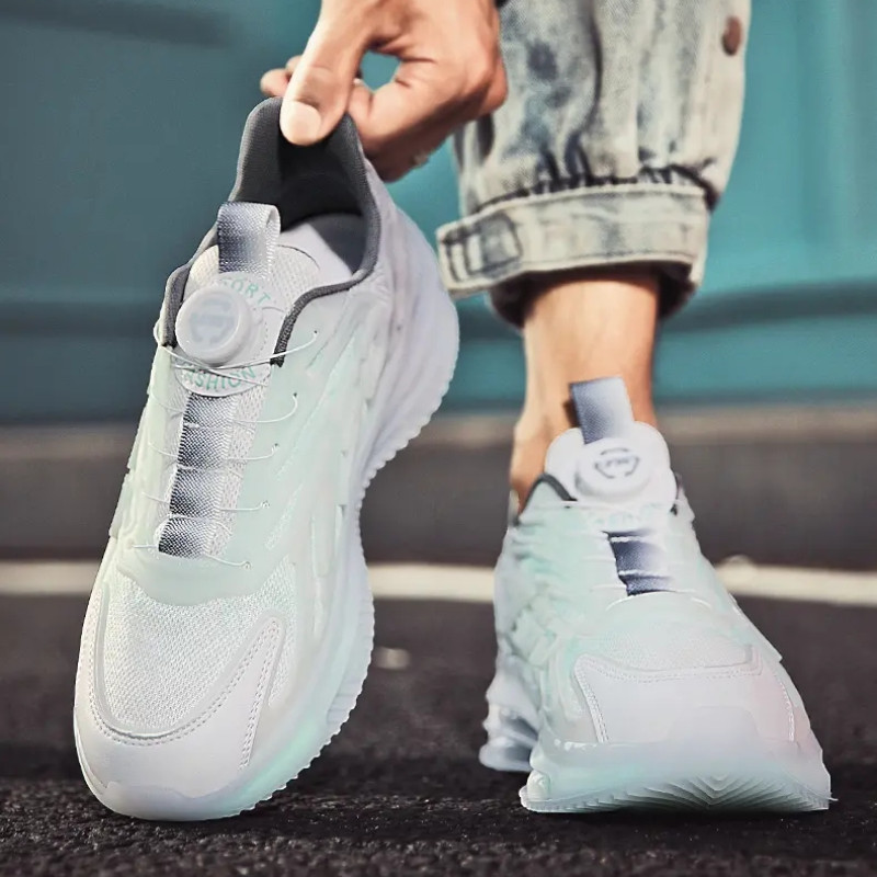 Pánske bežecké topánky s rotačnou prackou, robustné, trendy, unisex, hrubá podrážka, bežecká obuv, nazúvacia, outdoorová, tenisová obuv Masculino