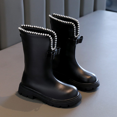 Νέα πλατφόρμα Χειμερινές μακριές μπότες για παιδικά κορίτσια Μόδα μπότες με χάντρες Pipe Princess Κομψό παχύ πάτο φοιτητικά παπούτσια Knight G10053