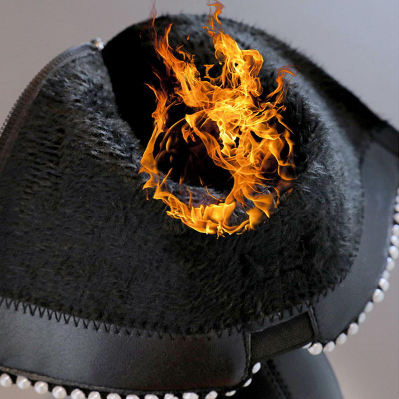 Νέα πλατφόρμα Χειμερινές μακριές μπότες για παιδικά κορίτσια Μόδα μπότες με χάντρες Pipe Princess Κομψό παχύ πάτο φοιτητικά παπούτσια Knight G10053