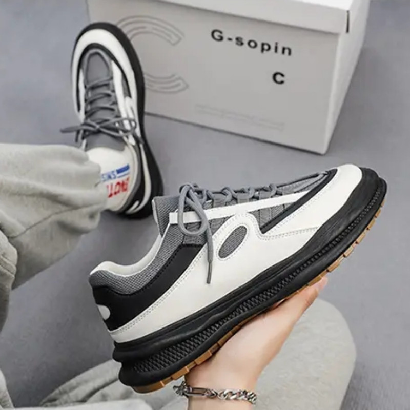 Klasikiniai vyriški laisvalaikio sportbačiai Prekės ženklo dizaino sportbačiai riedlenčių batai Retro odiniai sportiniai batai vyrams Tenis Masculino