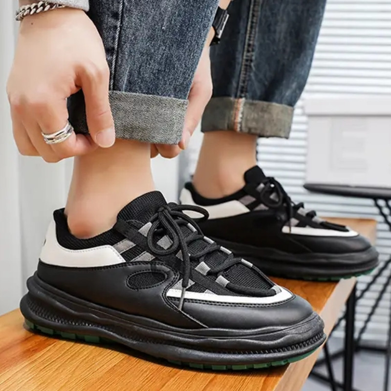 Klasikiniai vyriški laisvalaikio sportbačiai Prekės ženklo dizaino sportbačiai riedlenčių batai Retro odiniai sportiniai batai vyrams Tenis Masculino