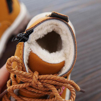 Καυτές εκπτώσεις Παιδικές μπότες Δερμάτινα παπούτσια για αγόρια Φθινόπωρο Χειμώνας Ζεστά βαμβακερά παπούτσια Μόδα κορίτσια Παιδικές μπότες αντιολισθητικές