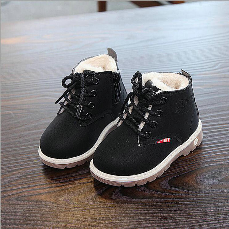 Vruća rasprodaja Dječje čizme Kožna obuća Dječaci Jesen Zima Tople pamučne cipele Modne djevojčice Dječje čizme Neklizajuće