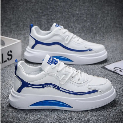 Tenisice za trčanje Muške bijele cipele s zračnim jastukom Modne ležerne prozračne cipele s povećanom ravnom platformom Tenis Masculino