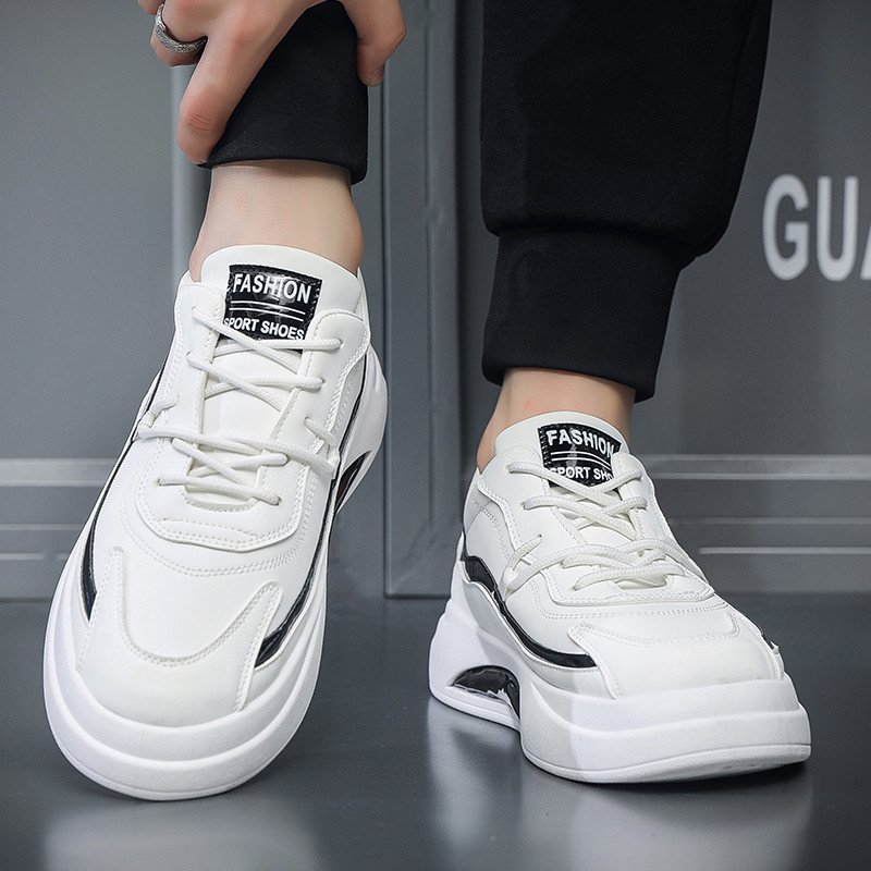 Tenisice za trčanje Muške bijele cipele s zračnim jastukom Modne ležerne prozračne cipele s povećanom ravnom platformom Tenis Masculino