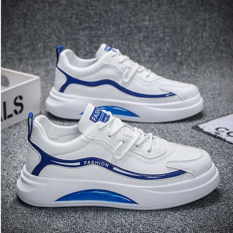 Tenisice za trčanje Muške bijele cipele s zračnim jastukom Modne ležerne prozračne cipele s povećanom ravnom platformom Tenis Masculino