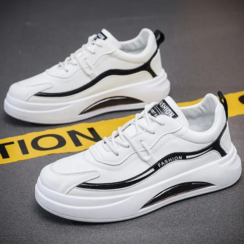 Tenisice za trčanje Muške bijele cipele s zračnim jastukom Modne ležerne prozračne cipele s povećanom ravnom platformom Tenis Masculino