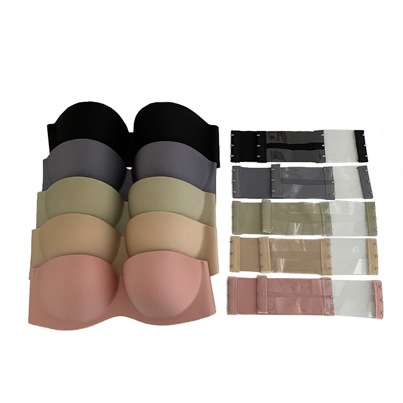 Moteriškos seksualios liemenėlės be petnešėlių, paminkštintos liemenėlės moteriškos apatinės besiūlės nematomos apyrankės be petnešėlių Moteriškos apatinio trikotažo liemenėlės