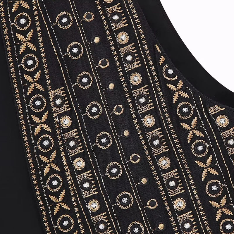 TRAF vezeni skraćeni prsluk Ženski prsluci Jesenski prsluk s kamenčićima V-izrez bez rukava Vrhunski luksuzni dizajnerski prsluk za žene u korejskom stilu