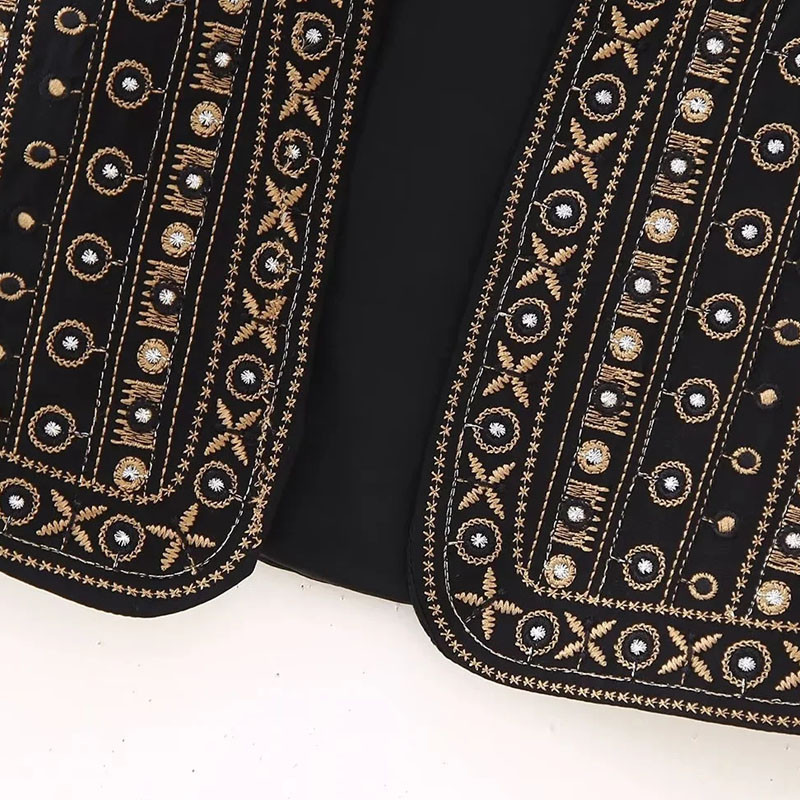 TRAF vezeni skraćeni prsluk Ženski prsluci Jesenski prsluk s kamenčićima V-izrez bez rukava Vrhunski luksuzni dizajnerski prsluk za žene u korejskom stilu