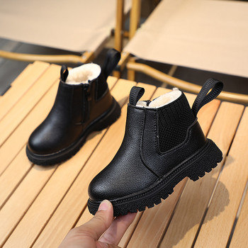 Χειμερινές μπότες Παιδικά αγόρια για κορίτσια Κοντές μπότες Μαύρες μπεζ καφέ βελούδινες Chelsea μπότες για νήπια Ωραία παιδικά παπούτσια πλατφόρμας F09171