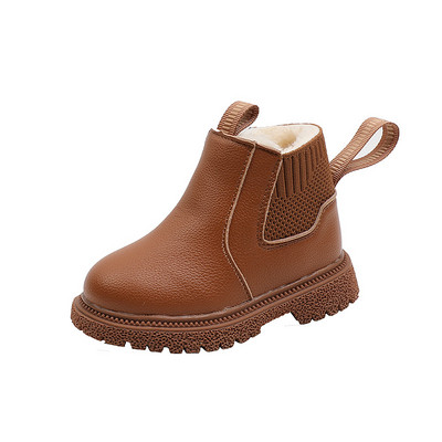Zimske čizme Dječje Dječaci Djevojčice Kratke čizme Crne bež smeđe baršunaste Chelsea čizme za malu djecu Lijepe dječje cipele s platformom F09171