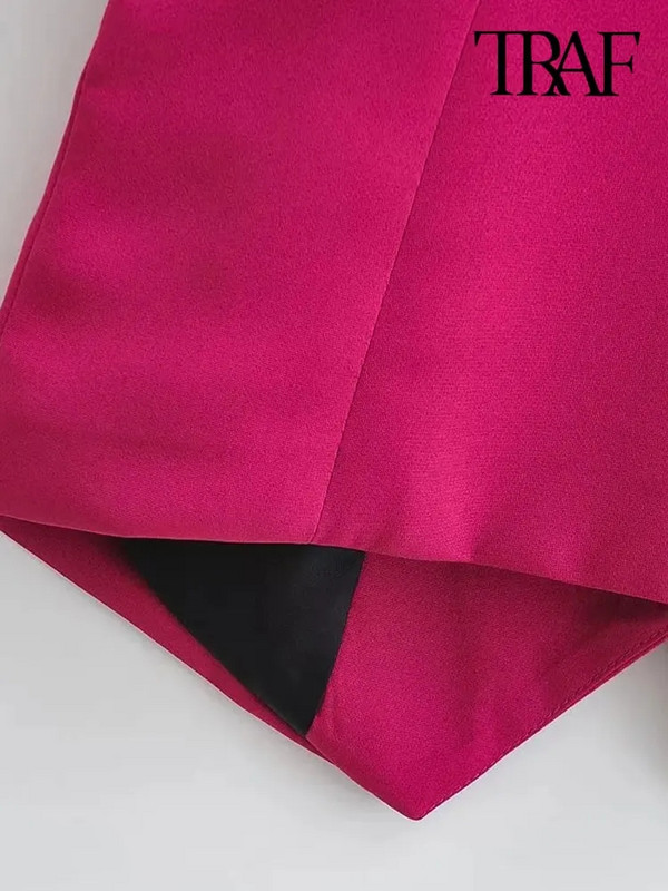 TRAF Ženska modna uredska odjeća s dugmadima, starinski prsluk s V izrezom, gornja odjeća bez rukava, šik majice s prslukom