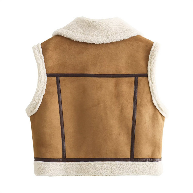 UNIZERA Jeseň/Zima 2023 Nový produkt Dámsky nový módny všestranný polo golier bez rukávov Obojstranný tielko Vesta Kabát