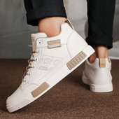 2023. Nove muške visoke jednostavne temperamentne kožne cipele za slobodno vrijeme za muškarce Lagane britanske divlje trendi cipele Tenis Masculino