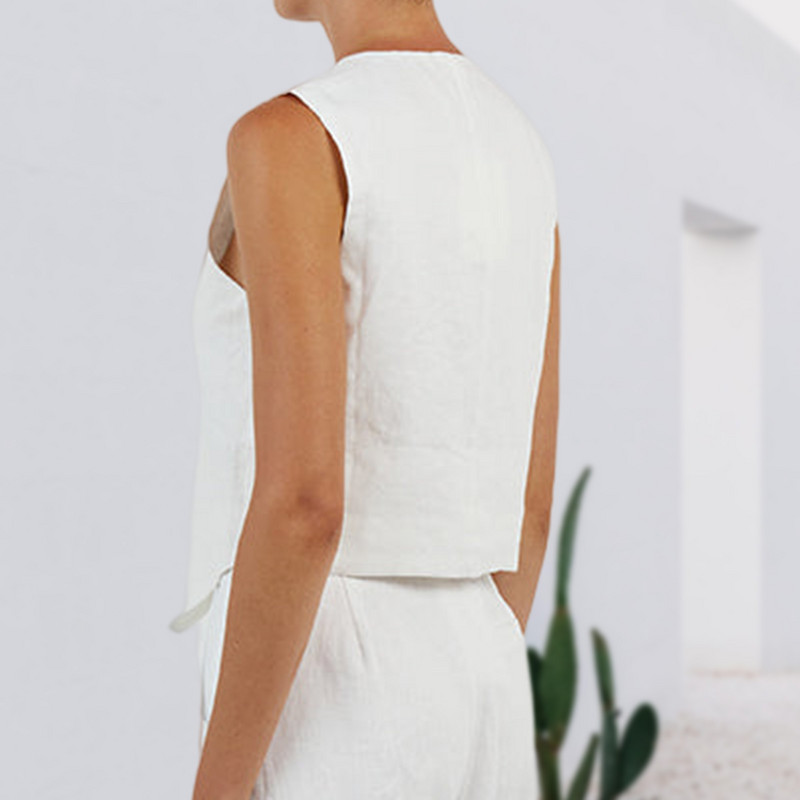 Ljetni prsluk s V izrezom Novi salonski prsluk bez rukava Korejska verzija Tanko ležerno odijelo Jakna Kaput Profesionalni ženski prsluk bez rukava