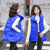 2022 őszi téli női mellény kabát fényes pehely pamut kabát álló gallér Ujjatlan mellény női felöltő Chaleco Mujer