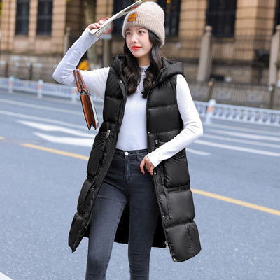 2023. Zimski srednje dugi prsluk Ženske jednobojne debele parke s kapuljačom bez rukava Ženske korejske široke ležerne ženske jakne Ženski prsluk