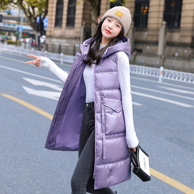 2023. Zimski srednje dugi prsluk Ženske jednobojne debele parke s kapuljačom bez rukava Ženske korejske široke ležerne ženske jakne Ženski prsluk