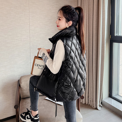 2022. őszi, téli női pehelypamut mellénykabát, lehúzható gallérral, meleg mellény női alkalmi ujjatlan dzseki Chaleco Mujer